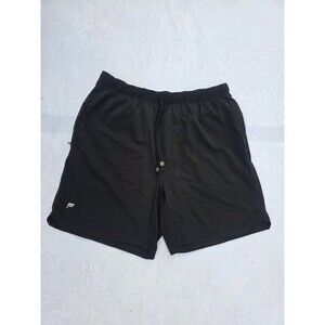 FILA Men's Black Athletic Shorts | Elastic Waist | Drawstring | Flat Front